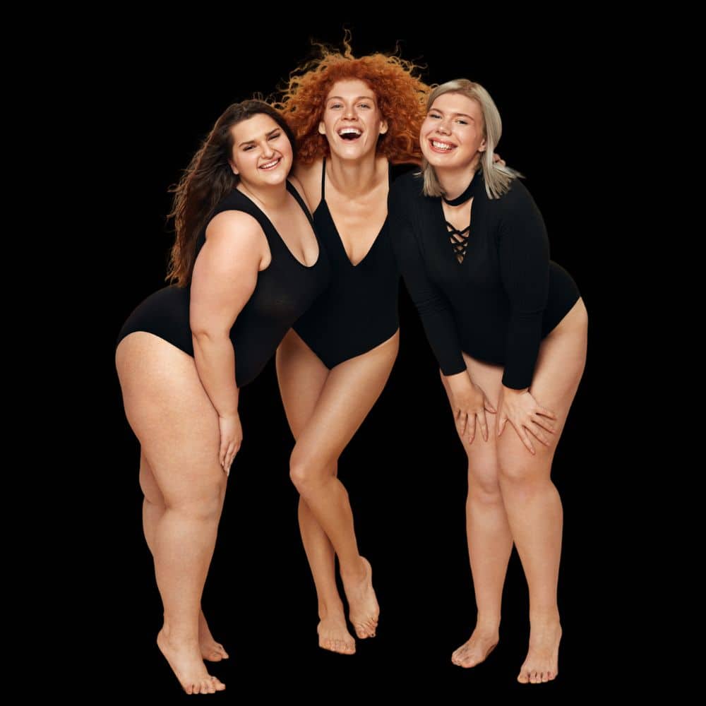 Smiling healthy women in black swimsuits promotes Tirzepatide for weight loss at Revenge MD in Henderson and Reno, Nevada.