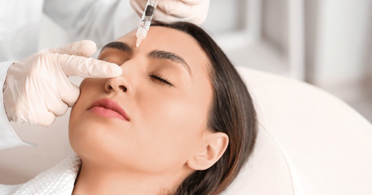 a woman getting Botox for the nose